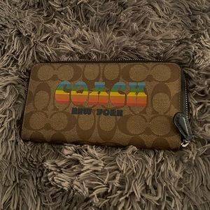 Rainbow coach wallet